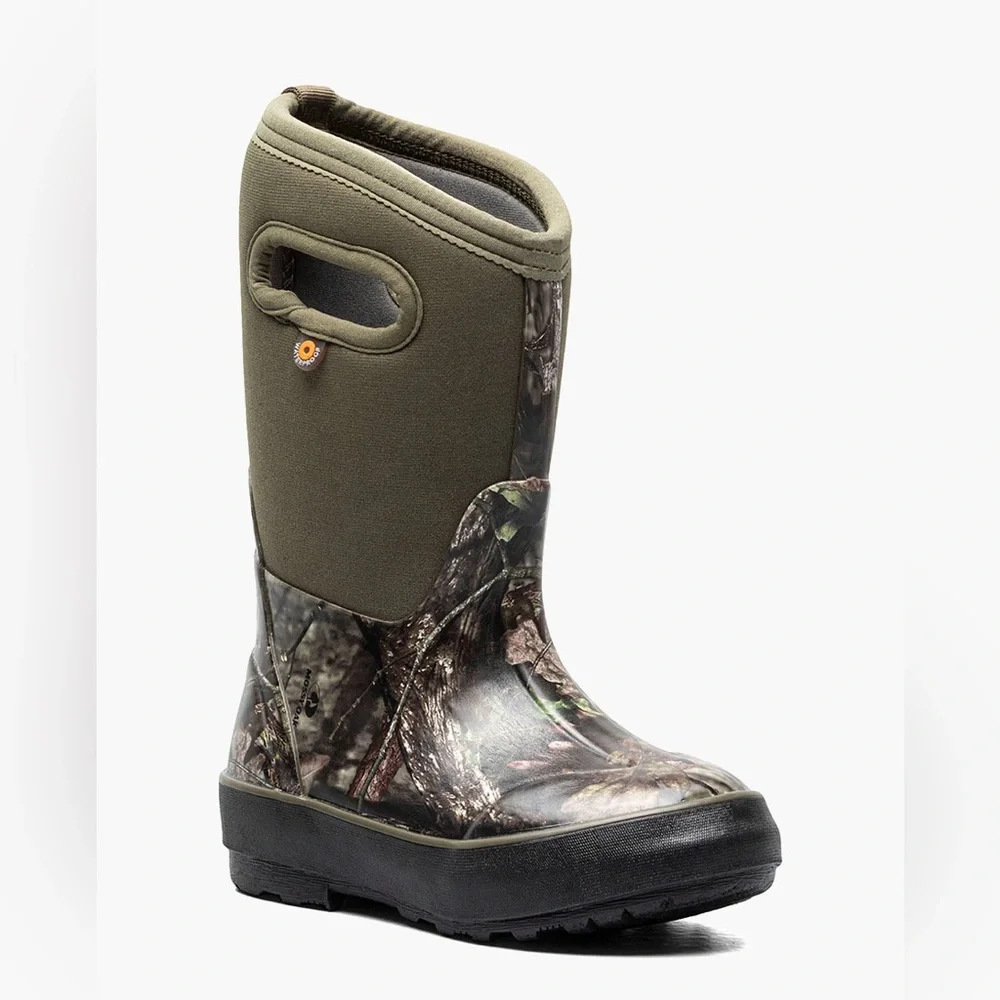 NEW! BOGS x Mossy Oak Classic II Rain Waterproof Boot Pull On Green Boy's Size 7